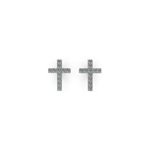 Blessed | .925 Sterling Silver | CZ Diamond Cross Earrings